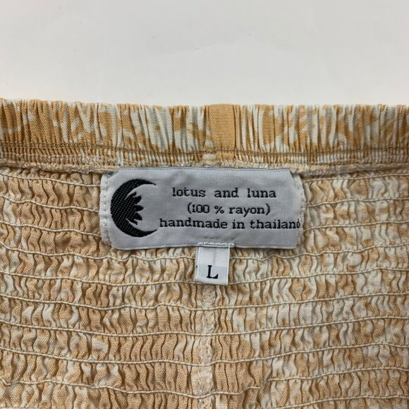 Lotus & Luna Yellow Lotus Kaleidescope Print High Rise Harem Pant L - Picture 3 of 6